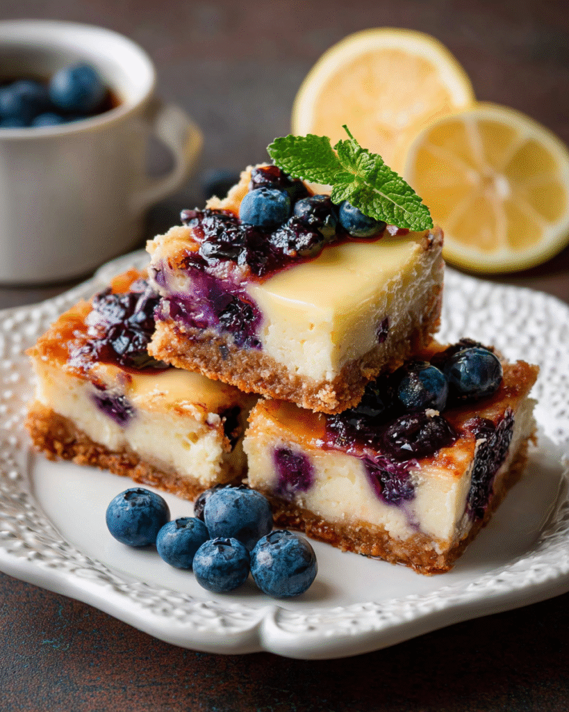 blueberry-lemon cheesecake bars