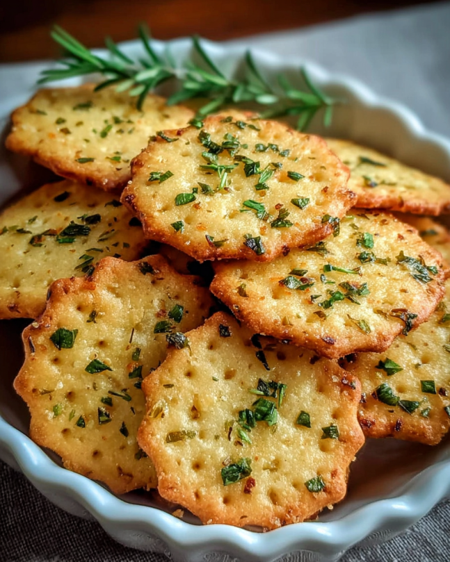Garlic and Herb Chickpea Flour Snack Crackers