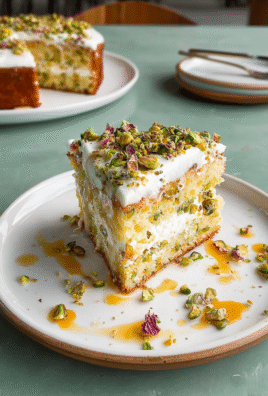 pistachio rose tres leches cake