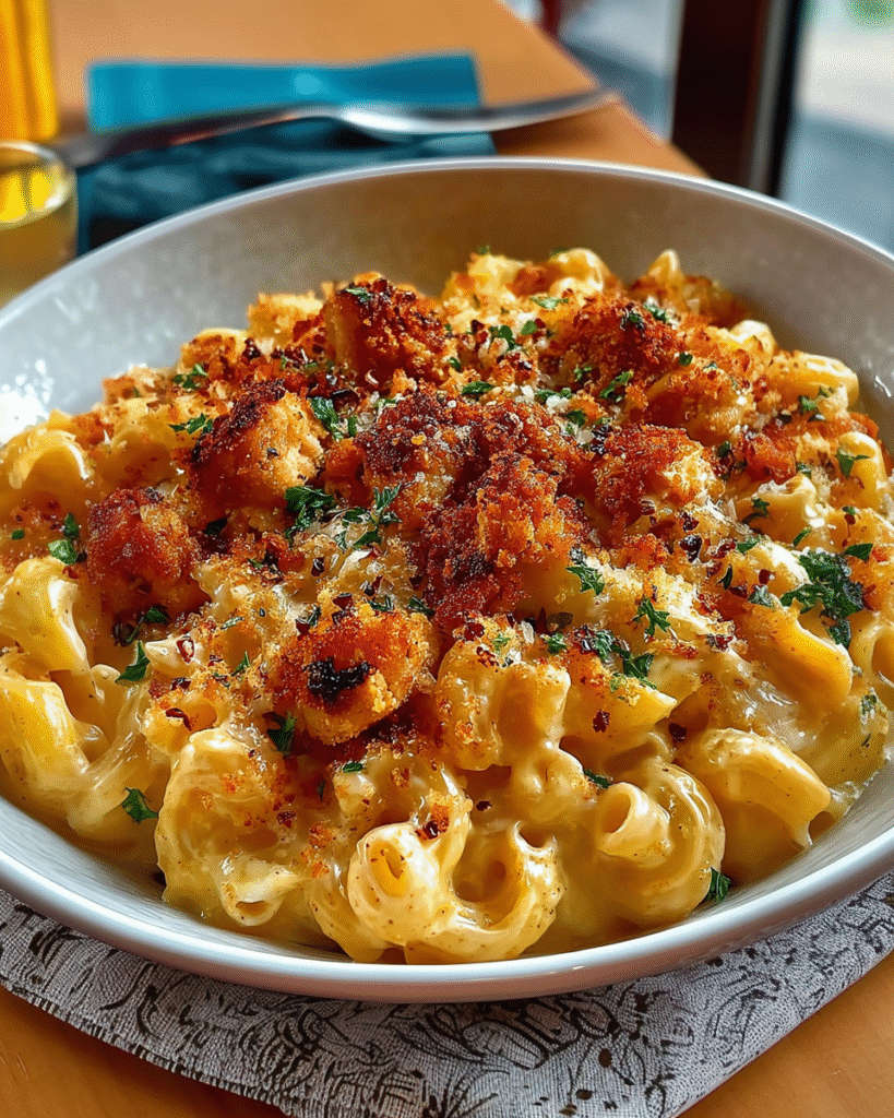 Creamy Honey Pepper Chicken Mac and Cheese