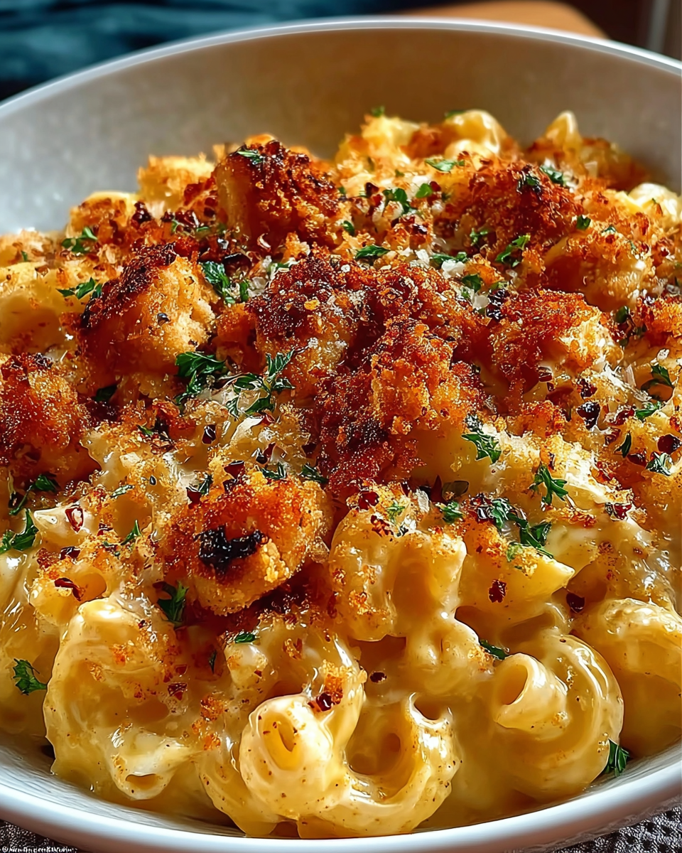 Creamy Honey Pepper Chicken Mac and Cheese