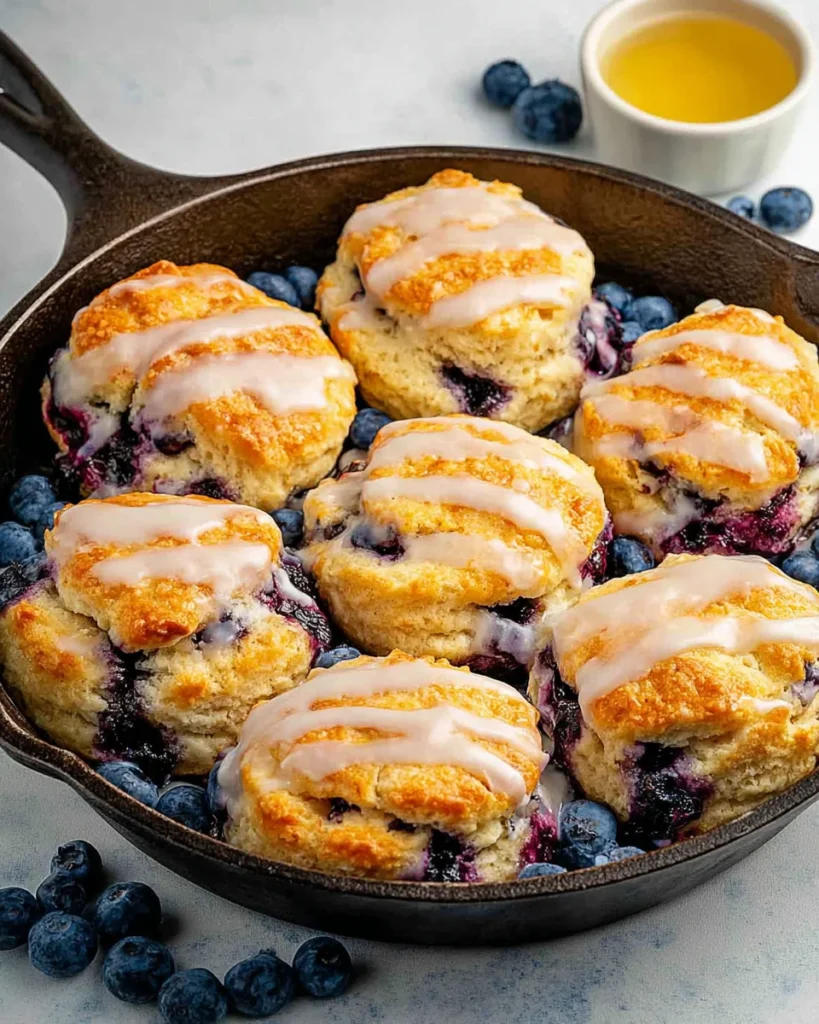 Blueberry Biscuits with Lemon Glaze