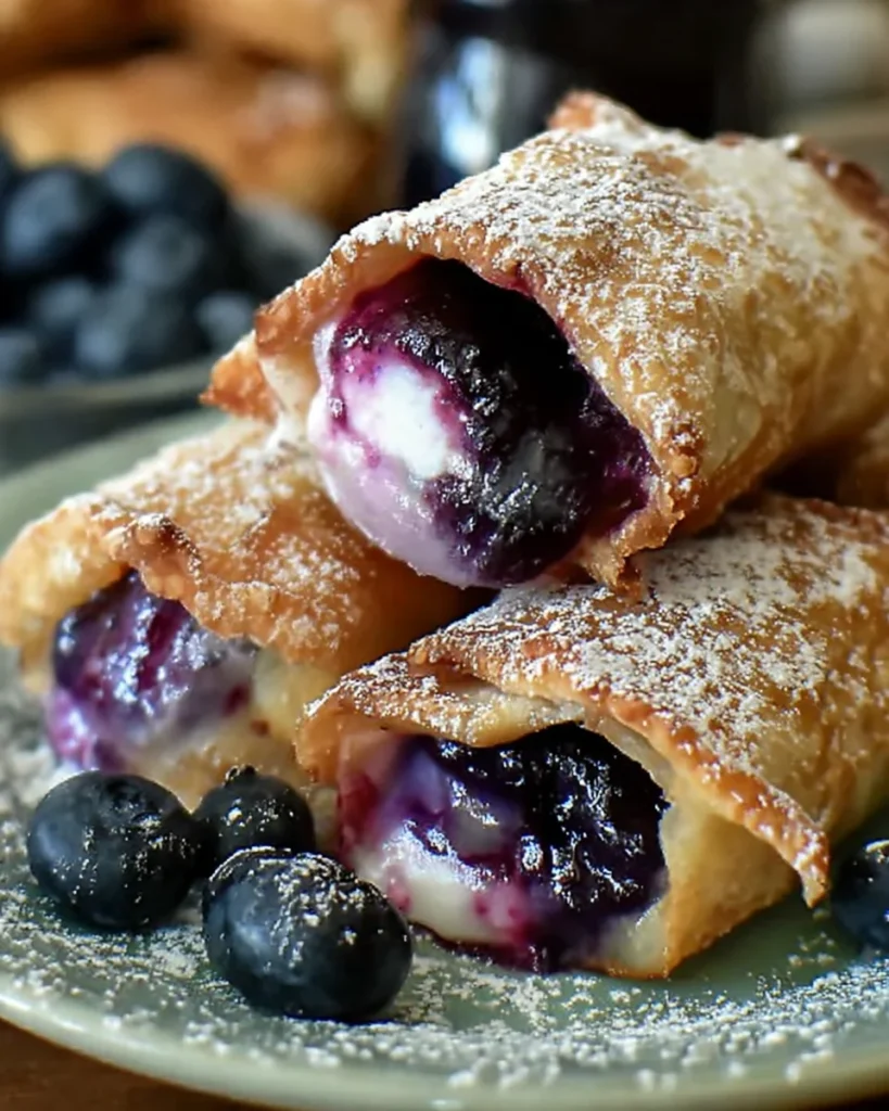 Blueberry Cream Cheese Egg Rolls