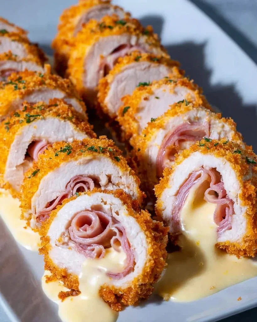 Chicken Cordon Bleu with Cheese Sauce