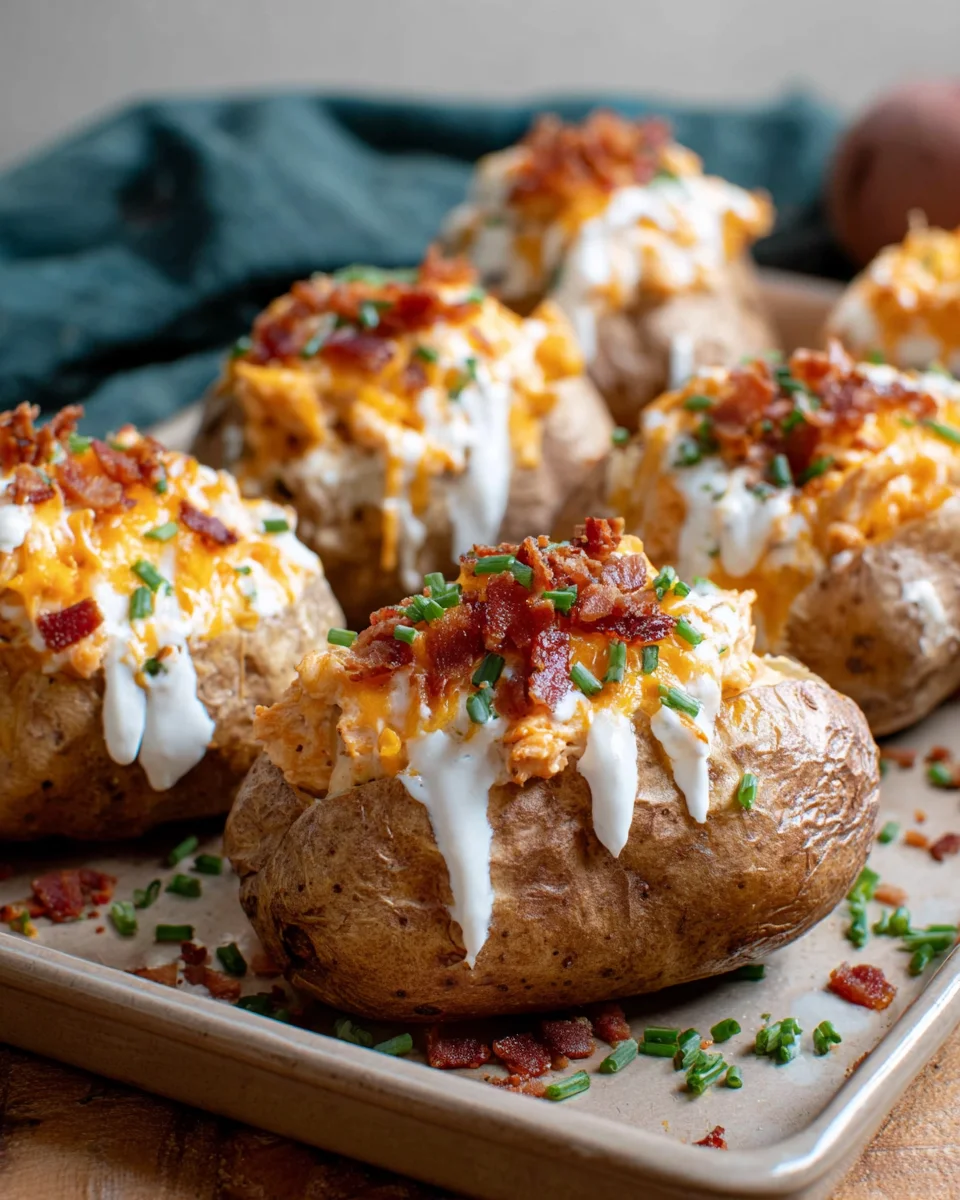 Crack Chicken Stuffed Baked Potatoes
