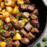 Creamy Garlic Butter Steak Bites and Potatoes