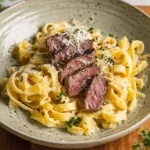 Creamy Garlic Parmesan Steak Pasta