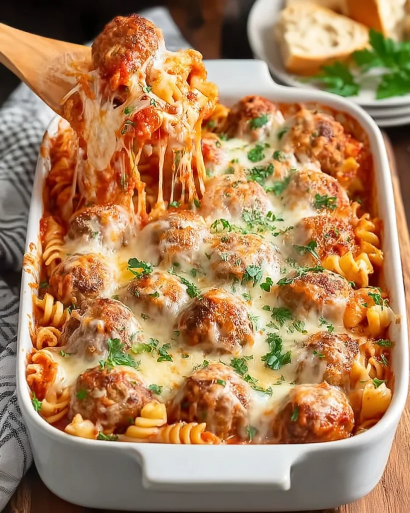 Dump and Bake Meatball Casserole