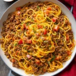 One Pot Taco Spaghetti