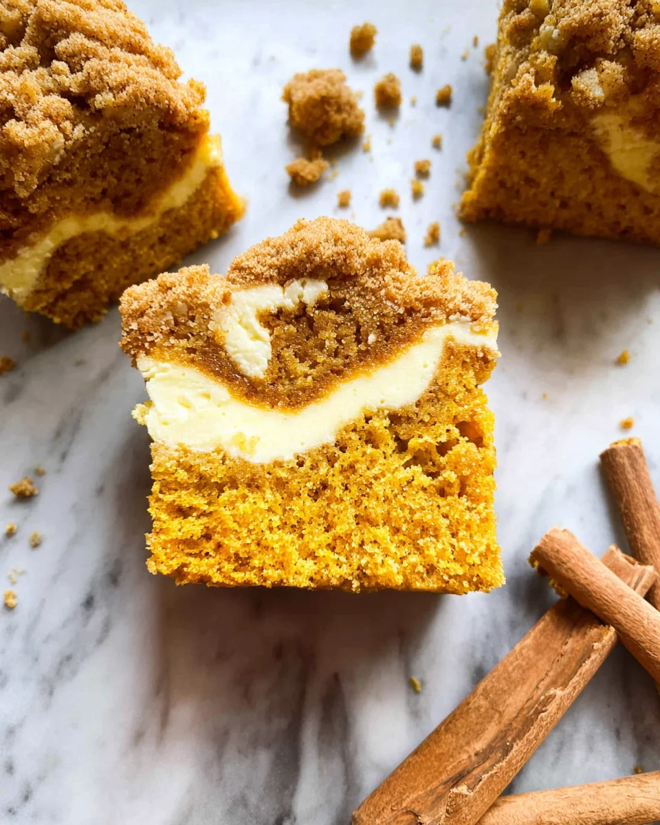 Pumpkin Crumb Cake with Cream Cheese Filling
