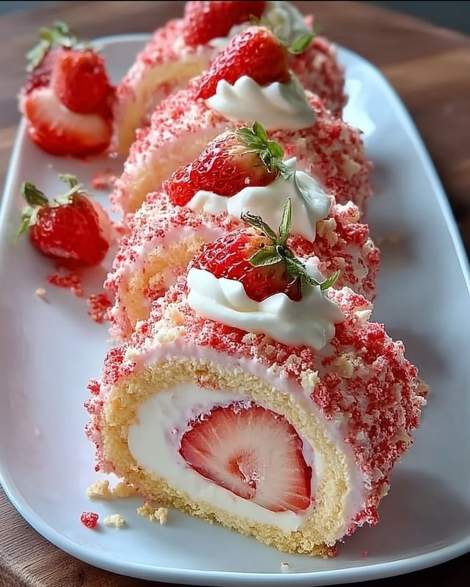 Strawberry Shortcake Cheesecake Rolls