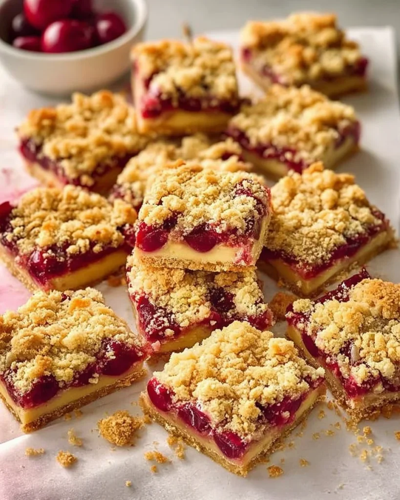 Tart Cherry Cheesecake Crumb Bars