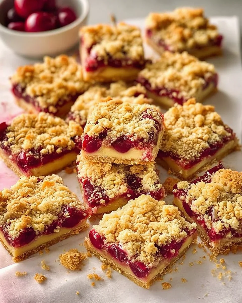 Tart Cherry Cheesecake Crumb Bars